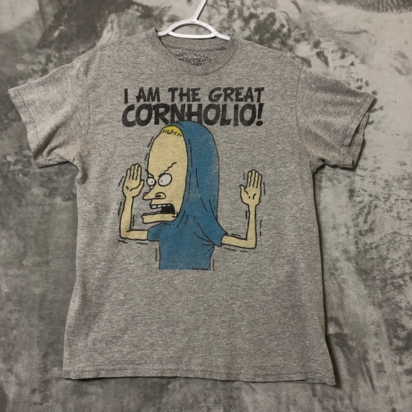 Beavis & Butt-Head “I am the great Cornhelio” T-Shirt Size M Gray Crewneck - Picture 1 of 10